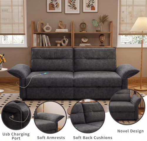 85" Convertible Queen Pull Out Sleeper Sofa Bed - Image 6
