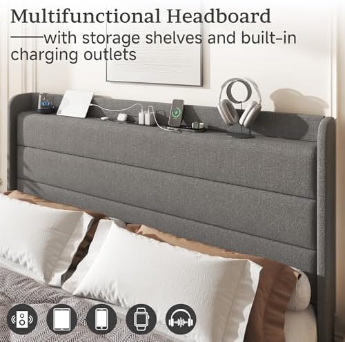 Queen Linen Multifunctional Bed - Image 4