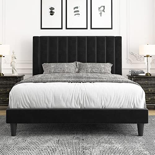 Allewie Queen Bed Frame/Velvet Upholstered Bed Frame by Allewie
