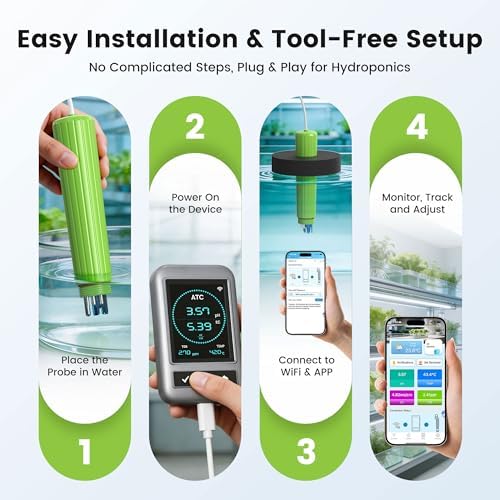 4-in-1 Smart Hydroponic Monitor, Digital pH Meter - Image 7