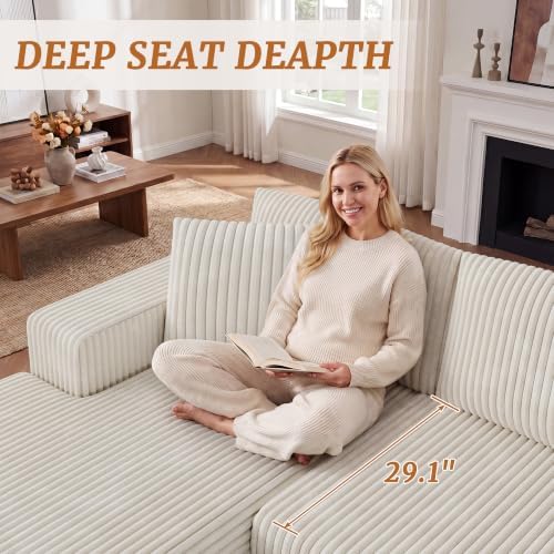 Shintenchi 103" Boneless Couch, L Shaped Modular Sectional Sofa - Image 3