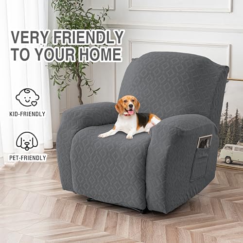 Genina Waterproof Recliner Chair Cover, XL-1 Seat Couch Cover, Dark Gray - Image 4