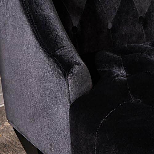 Christopher Knight Home Leora Modern Glam Tufted Velvet Wingback Loveseat - Image 5