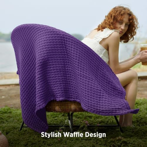 Bedsure Cooling Waffle Blanket for Hot Sleepers, Twin XL - Image 5