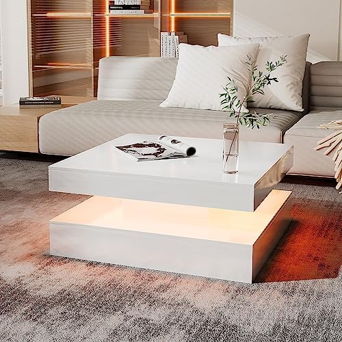 HedoAjim White LED Coffee Table by HedoAjim