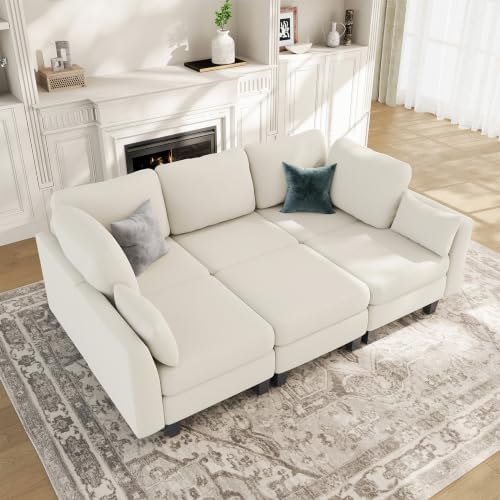 Sectional Sleeper Sofa, 6 Seaters Modular Sleeper Sofa Couch - Image 2