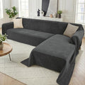 2 Pieces Sectional Couch Covers L Shaped Cover XXL Charcoal Gray by Unknown