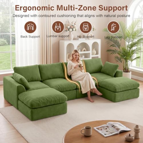 137" Cloud Couch Sectional Sofa - Image 5