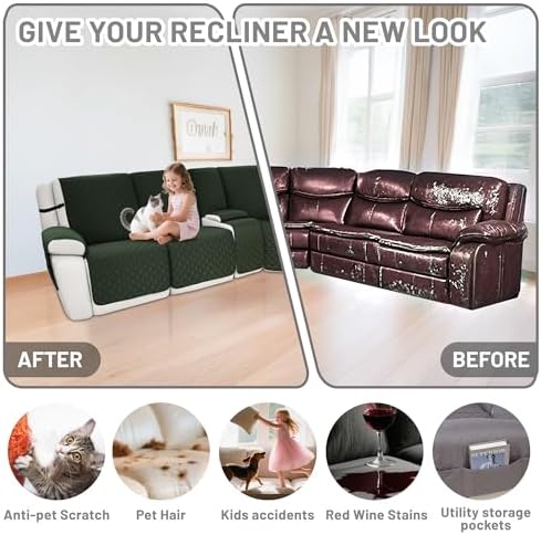 Waterproof Sectional Reclining Couch Covers L Shaped Recliner Sectional Sofa - Image 6