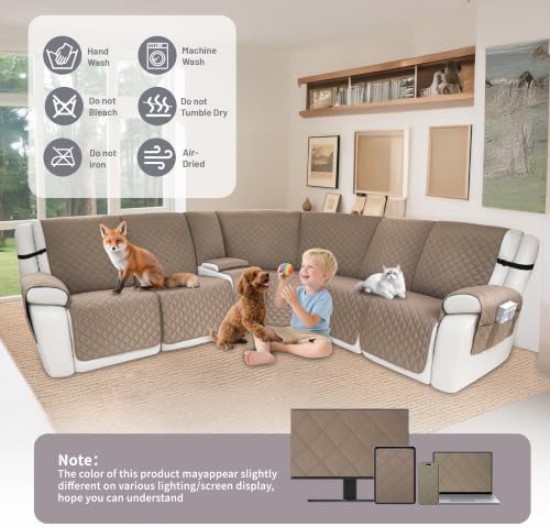Waterproof Sectional Reclining Couch Covers L Shaped Recliner Sectional Sofa - Image 7