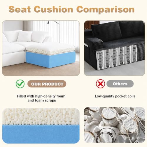 110" Boneless Cloud Couch Sectional - Image 7