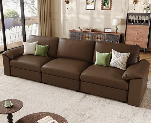 EASE MOOSE Modular Sectional Sofa, 3 Seat Sectional Couch, Deep Brown by EASEMOOSE