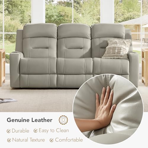 Watson & Whitely Genuine Leather Power Reclining Sofa & Loveseat Set - Image 5