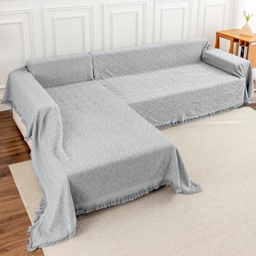 Deep Dream Sectional Couch Covers, 2 Pieces Sectional Sofa Cover, L Shaped by DeepDream