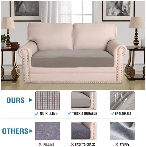 H.VERSAILTEX Super Stretch Individual Seat Cushion Covers Sofa Covers Couch - Image 2