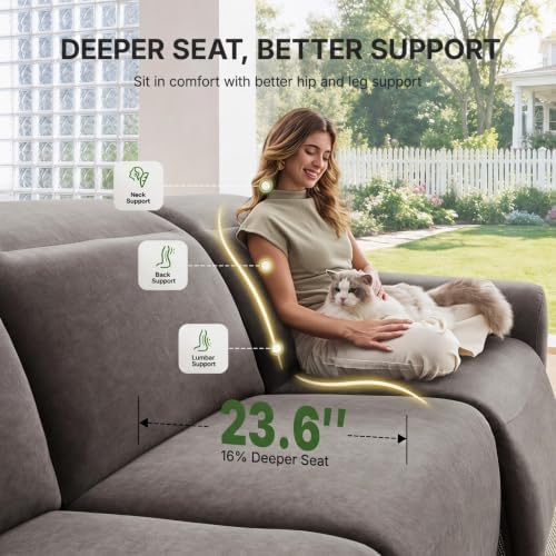 Marsail 95" Power Recliner Sofa, Zero Gravity Reclining Sofa - Image 5