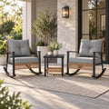 LAUSAINT HOME 3 PCS Wicker Rocking Chair, Outdoor Patio Furniture by LAUSAINT+HOME