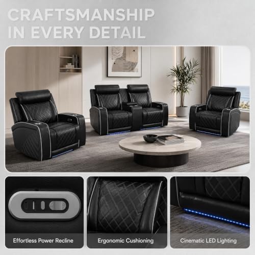 Leather Power Recliner Sofa Set - Image 4