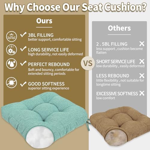 BUYUE Chair Cushion Set for Rocking Chair, Back Pillow & Seat Cushion - Image 6