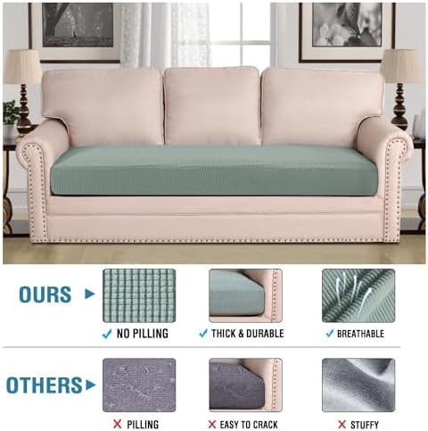 H.VERSAILTEX Super Stretch Individual Seat Cushion Covers Sofa Covers Couch - Image 2