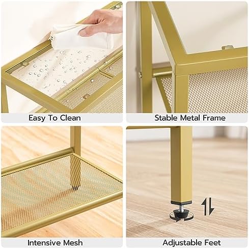 HOOBRO 29.5" Narrow Console Table, 3-Tier Tempered Glass Sofa Table - Image 6