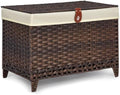 Wicker Storage Basket with Lid, 105L Shelf Basket with Removable Liner Bag by Honjourai
