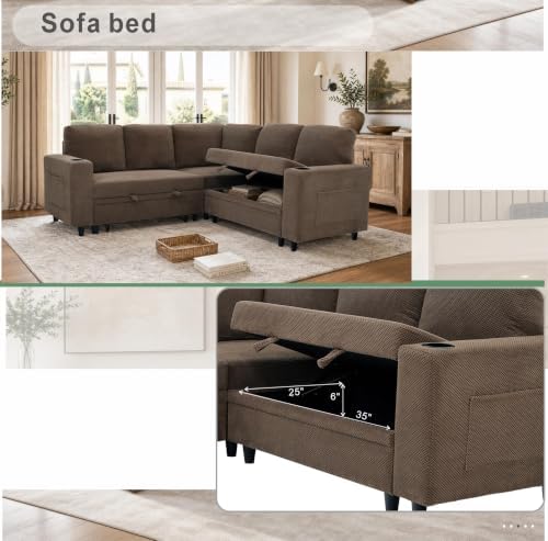 healthomse 76.5" Modular Sleeper Sofa Bed - Image 5