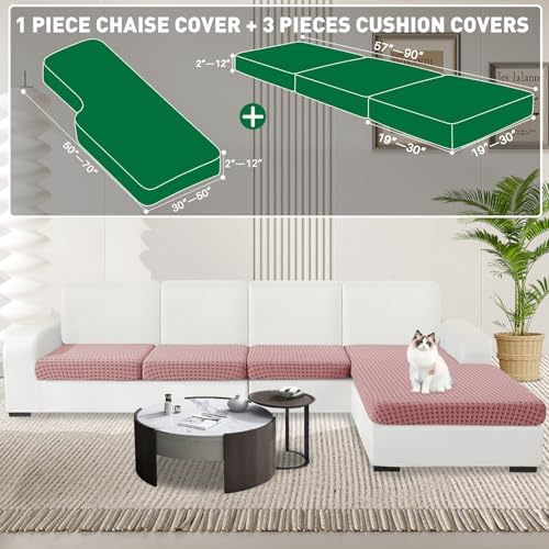 MAXIJIN Couch Cushion Covers for Sectional Sofa, Stretch Sofa Cushion Cover - Image 2