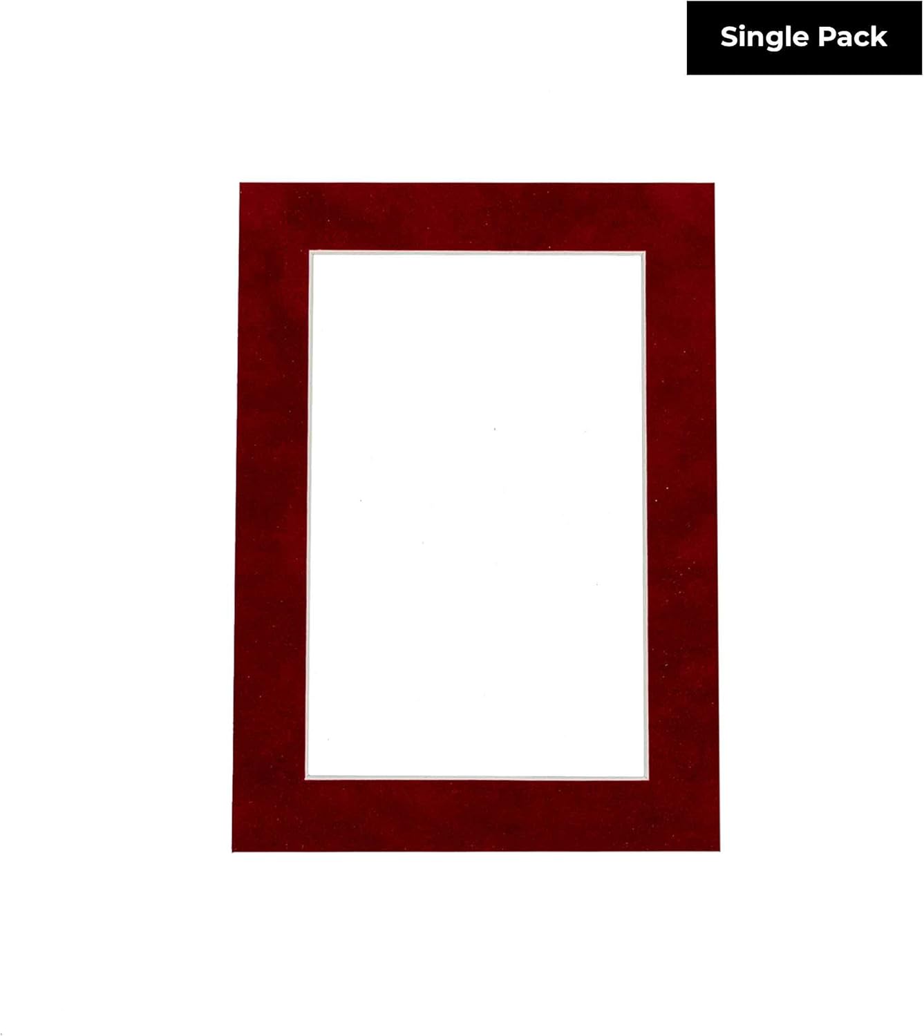 8.5x11 Mat Bevel Cut for 7x9 Photos - Acid Free Bright Red Suede Precut Matboard With Backing Board and Crystal Clear, Self Seal Photo Mat Bag - For Pictures, Photos, Framing - 4-ply Thickness