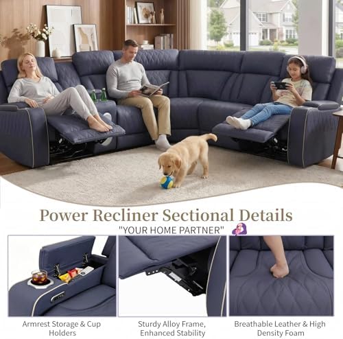 Power Reclining Sectional Sofa Set - Image 5