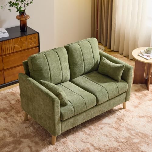 VINGLI 47.2" Tufted Chenille Loveseat, 7.9" Thick Padded Back by VINGLI