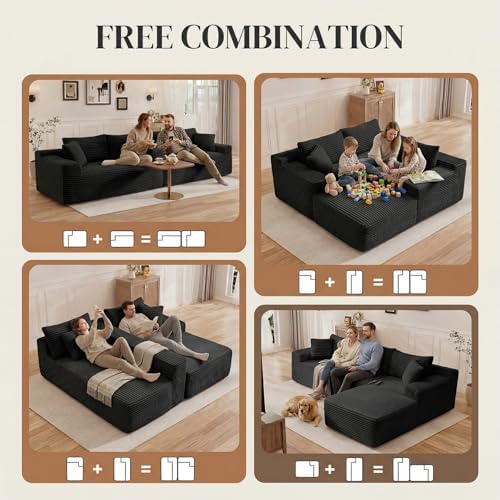 95" L Shaped Cloud Boneless Sectional Couches - Image 6