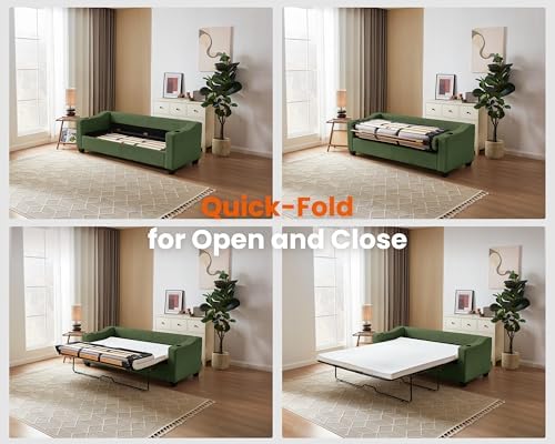 Queen Size Pull Out Sleeper Sofa Bed, Pullout Loveseat Couch Bed - Image 6