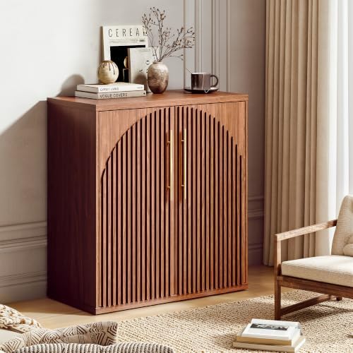 Buffet Cabinet with Storage, 31.5" Sideboard Cabinet w/Fluted Arch Doors & by beronbaer