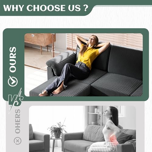 Vongrasig Convertible Sectional Sofa Couch, 3 Seat L Shaped Sofa - Image 7