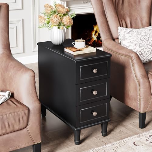 Tribesigns Solid Wood End Table Set of 2, Fully Assembled Narrow Side Table - Image 2