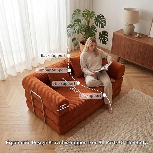 Futon Sofa Bed Modular Loveseat Sleeper Folding Pull Out Couch - Image 6