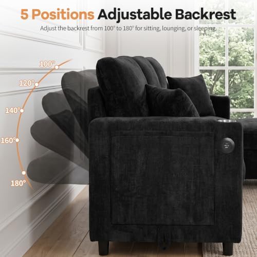 81”Pull Out Sofa Bed, L Shaped Sleeper Sofa - Image 4