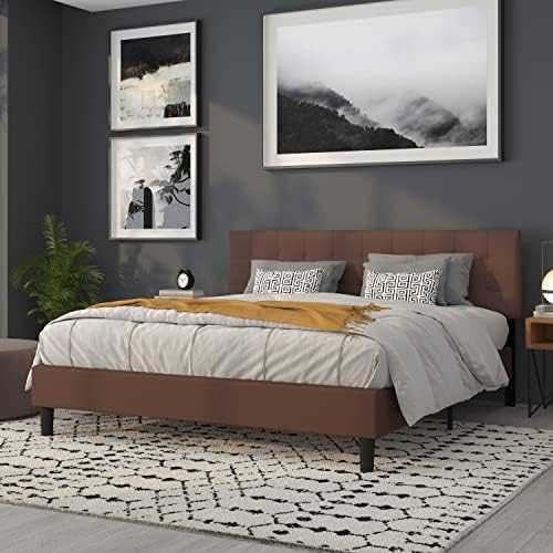 Flash Furniture Bedford Tufted Upholstered King Size Headboard in Dark Brown - Image 6