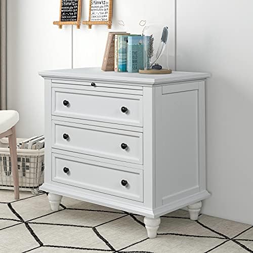 LUMISOL 27.6'' Nightstand with Pull Out Tray and 3 Drawers by LUMISOL