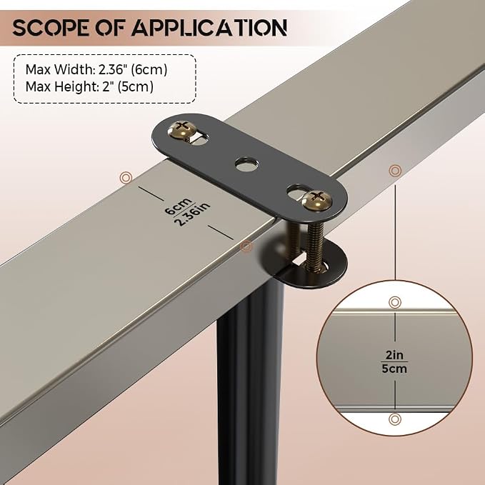 4Pcs Bed Frame Support Leg, Adjustable Height 5.8"-9", Extra Sturdy Steel Bed - Image 8