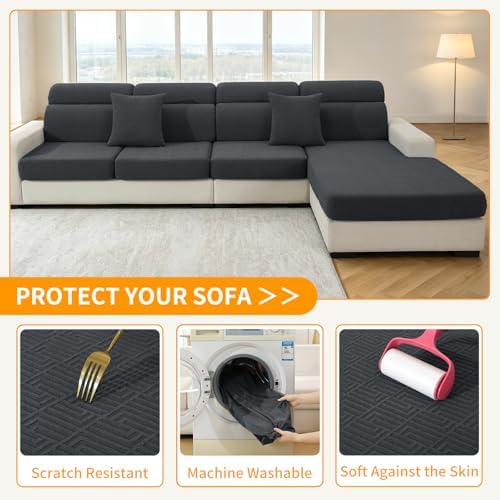 XINEAGE 1 Piece XL Stretch Couch Cushion Covers Individual Sofa Slipcovers - Image 6