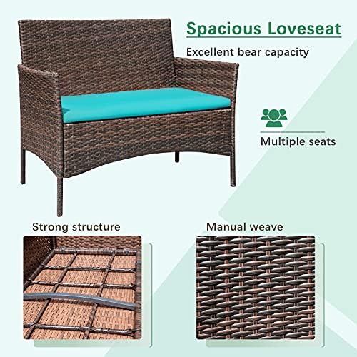 Greesum Patio Furniture 4 Pieces Conversation Sets - Image 6