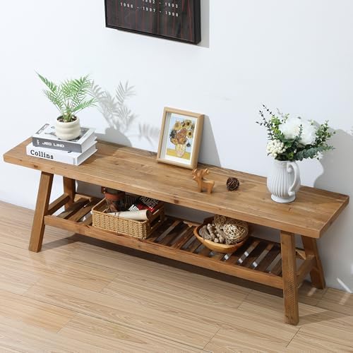 HOKYHOKY Reclaimed Solid Wood Bench-55 Entryway Bench - Image 5