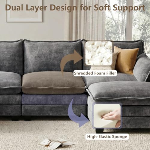 Modular Sectional Couch for Living Room, U Shaped Comfy Sofa - Image 4