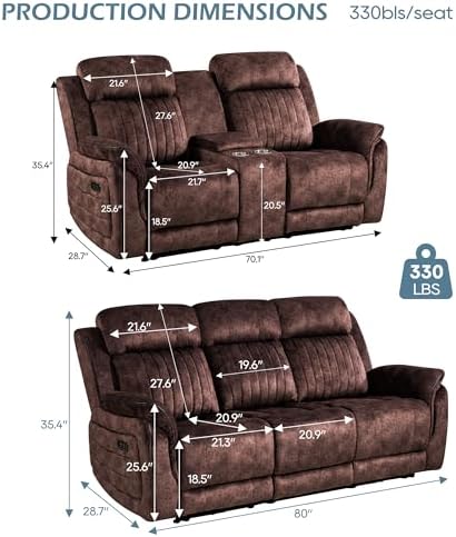 Zero Gravity Reclining Sofa Set, Power Recliner Living Room Set - Image 2