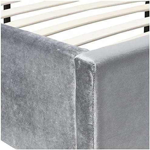 Meridian Furniture Lexi Collection Modern | Contemporary Velvet Upholstered Bed - Image 6