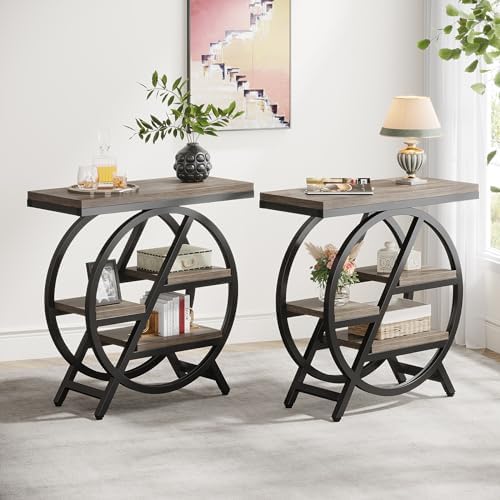 Tribesigns End Table Set of 2, 3-Tier Narrow Side Table by Tribesigns