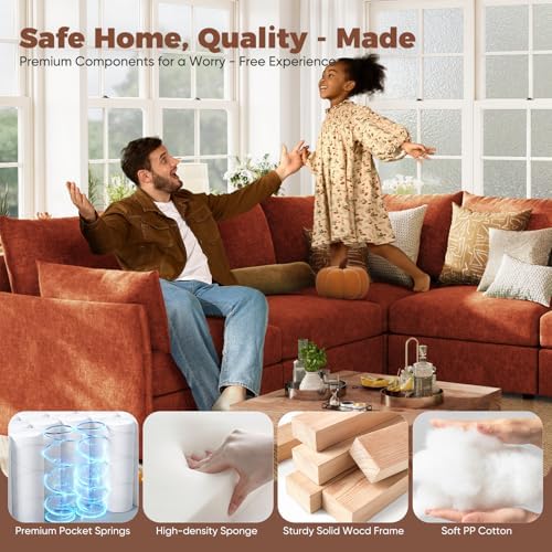 ABCASA 134.6" Oversized Modular Sectional Sofa, Large 7 Seater L Shaped Couch - Image 6