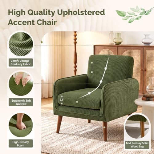 VINGLI Mid Century Modern Low Back Accent Chair - Image 4